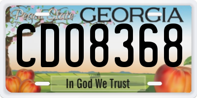 GA license plate CDO8368