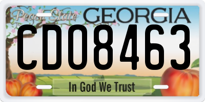 GA license plate CDO8463