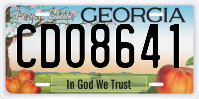 GA license plate CDO8641