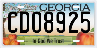 GA license plate CDO8925