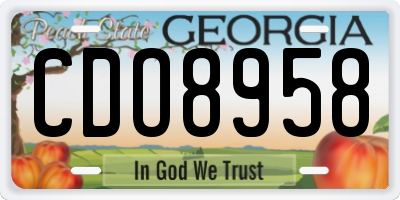 GA license plate CDO8958