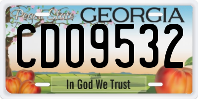 GA license plate CDO9532