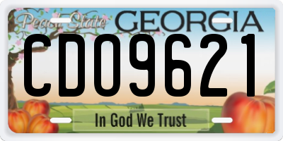 GA license plate CDO9621