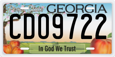 GA license plate CDO9722