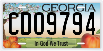 GA license plate CDO9794