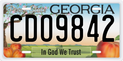 GA license plate CDO9842