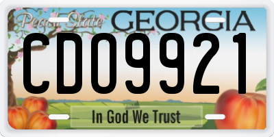 GA license plate CDO9921