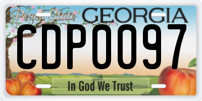 GA license plate CDP0097