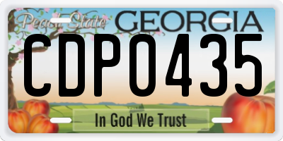 GA license plate CDP0435