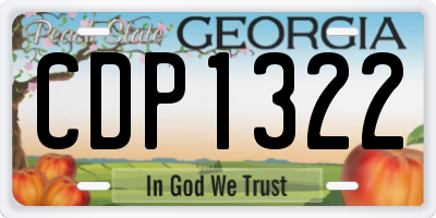 GA license plate CDP1322