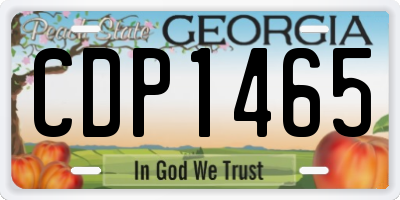 GA license plate CDP1465