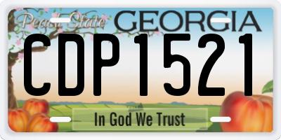 GA license plate CDP1521