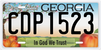 GA license plate CDP1523