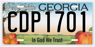 GA license plate CDP1701