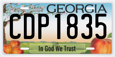 GA license plate CDP1835