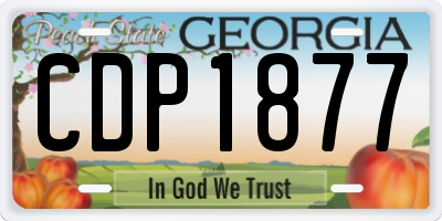 GA license plate CDP1877