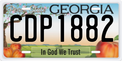 GA license plate CDP1882
