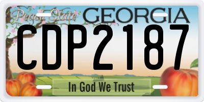 GA license plate CDP2187