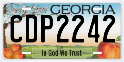 GA license plate CDP2242