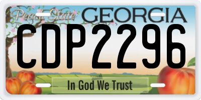 GA license plate CDP2296