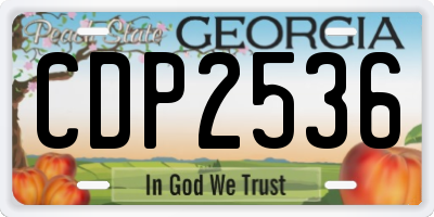 GA license plate CDP2536
