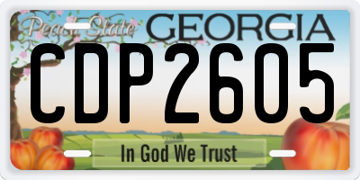 GA license plate CDP2605