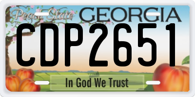 GA license plate CDP2651