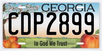 GA license plate CDP2899