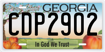 GA license plate CDP2902