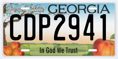 GA license plate CDP2941