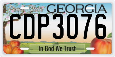 GA license plate CDP3076