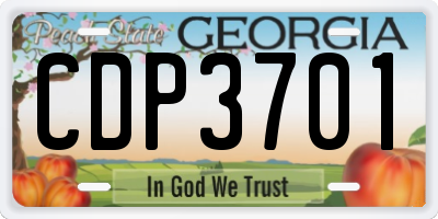 GA license plate CDP3701