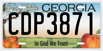 GA license plate CDP3871