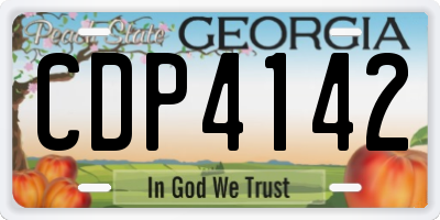 GA license plate CDP4142
