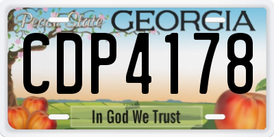 GA license plate CDP4178