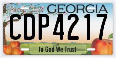 GA license plate CDP4217