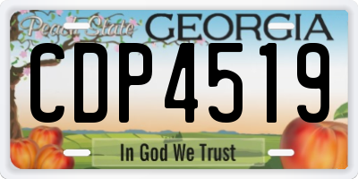 GA license plate CDP4519