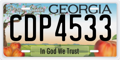 GA license plate CDP4533