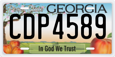 GA license plate CDP4589