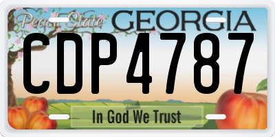 GA license plate CDP4787