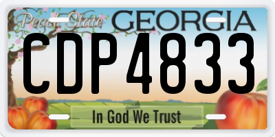GA license plate CDP4833