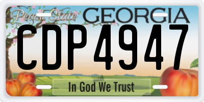 GA license plate CDP4947