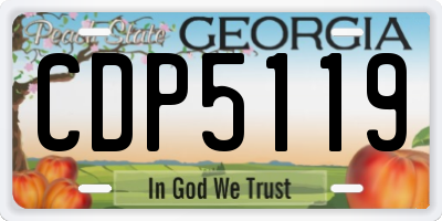 GA license plate CDP5119