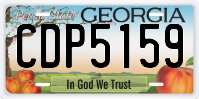 GA license plate CDP5159