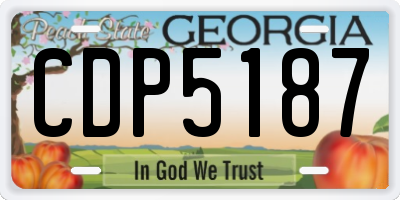 GA license plate CDP5187