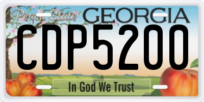 GA license plate CDP5200