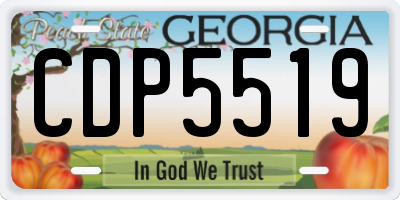 GA license plate CDP5519