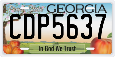 GA license plate CDP5637