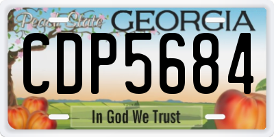 GA license plate CDP5684