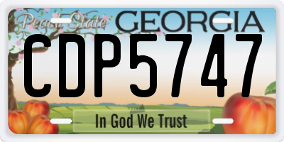 GA license plate CDP5747